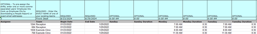 Bulk Uploads: Shift Schedule Patterns in ScheduleFlex