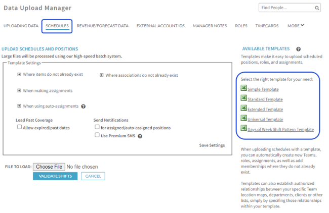 Bulk Uploads - Shifts (General Overview) in ScheduleFlex